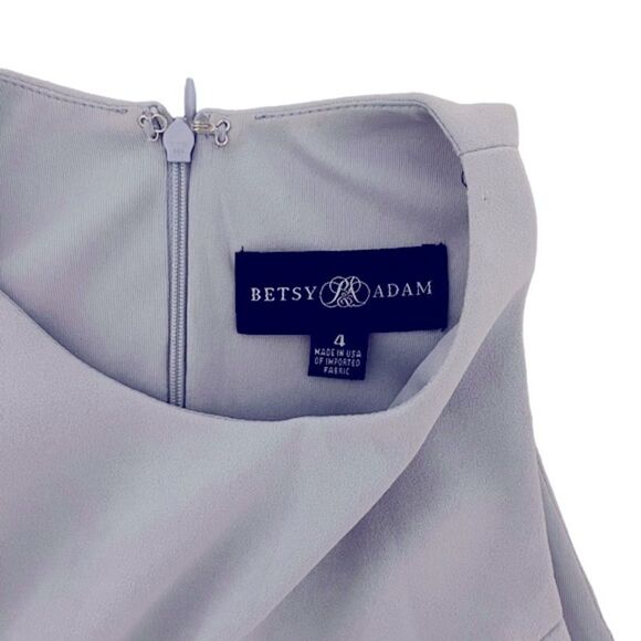 Betsy & Adam Arielle Gown Midi Purple Halter Neck Dress - Picture 2 of 5